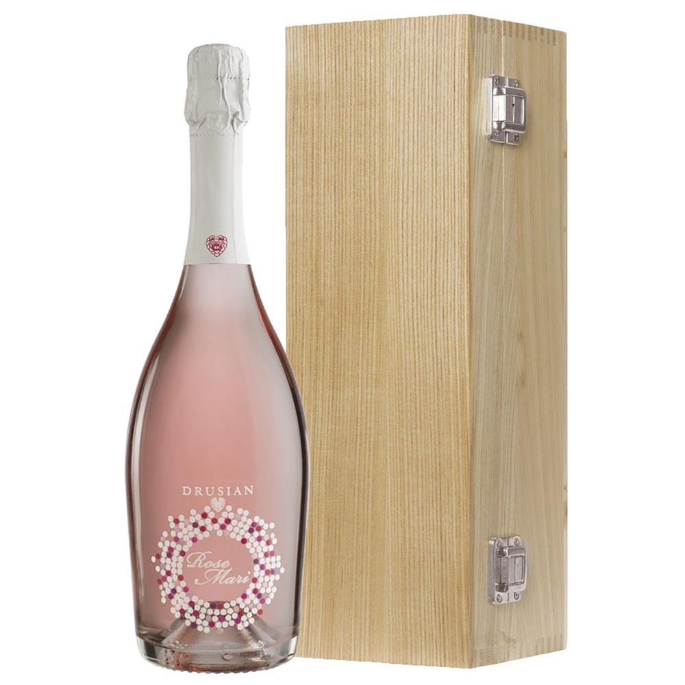 Drusian Spumante Rose Mari 75cl Oak Luxury Gift Boxed